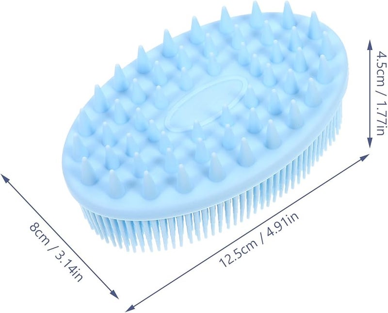 Blue Silicone Bath Scrubber Double Sided Body Brush With Hanging Rope For Sensitive Skin - Image 2